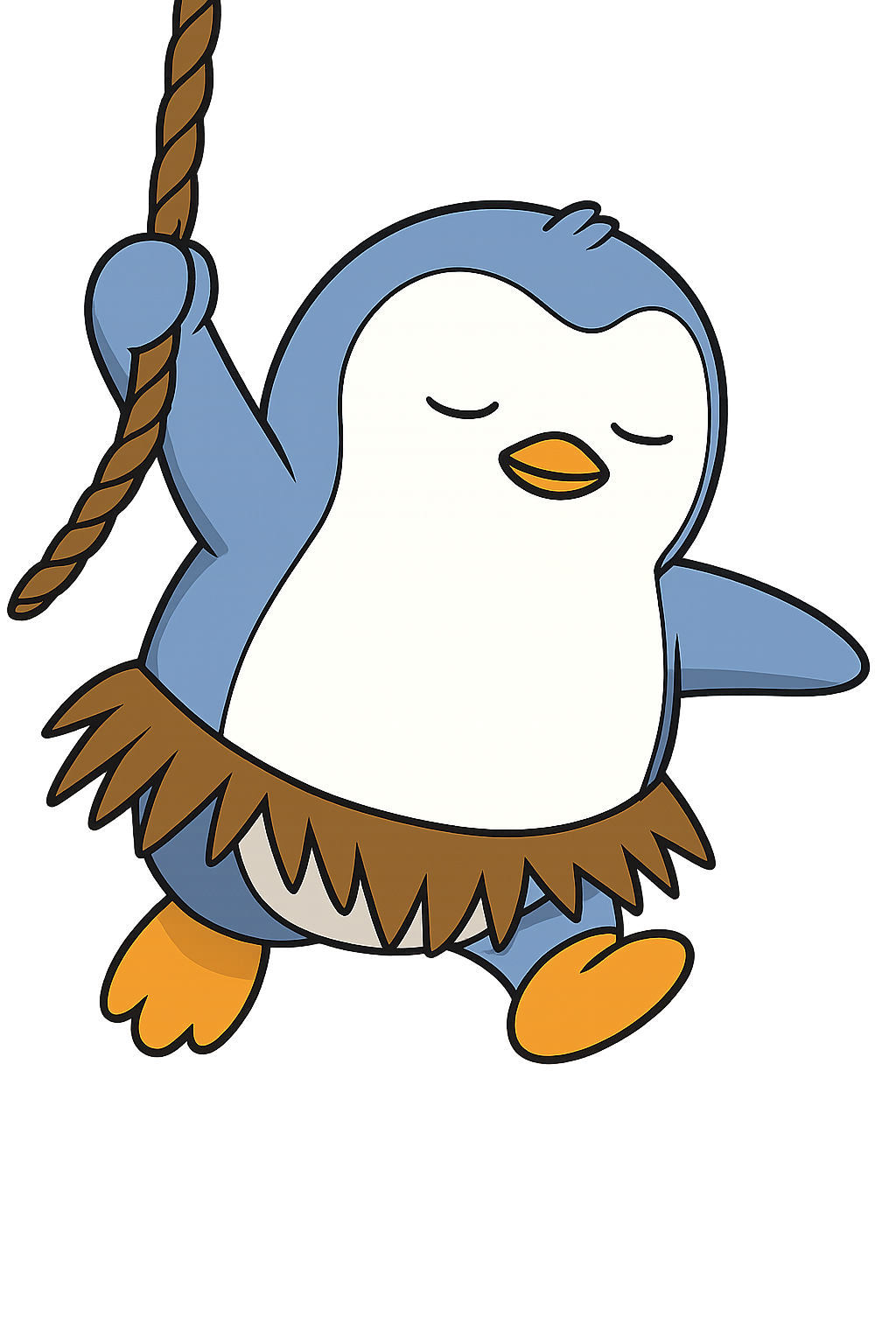 Paxton swinging on a rope